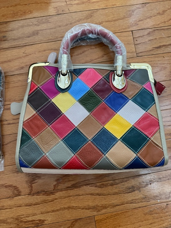 Handbags - Patchwork Multicolor Leather Satchel Handbag